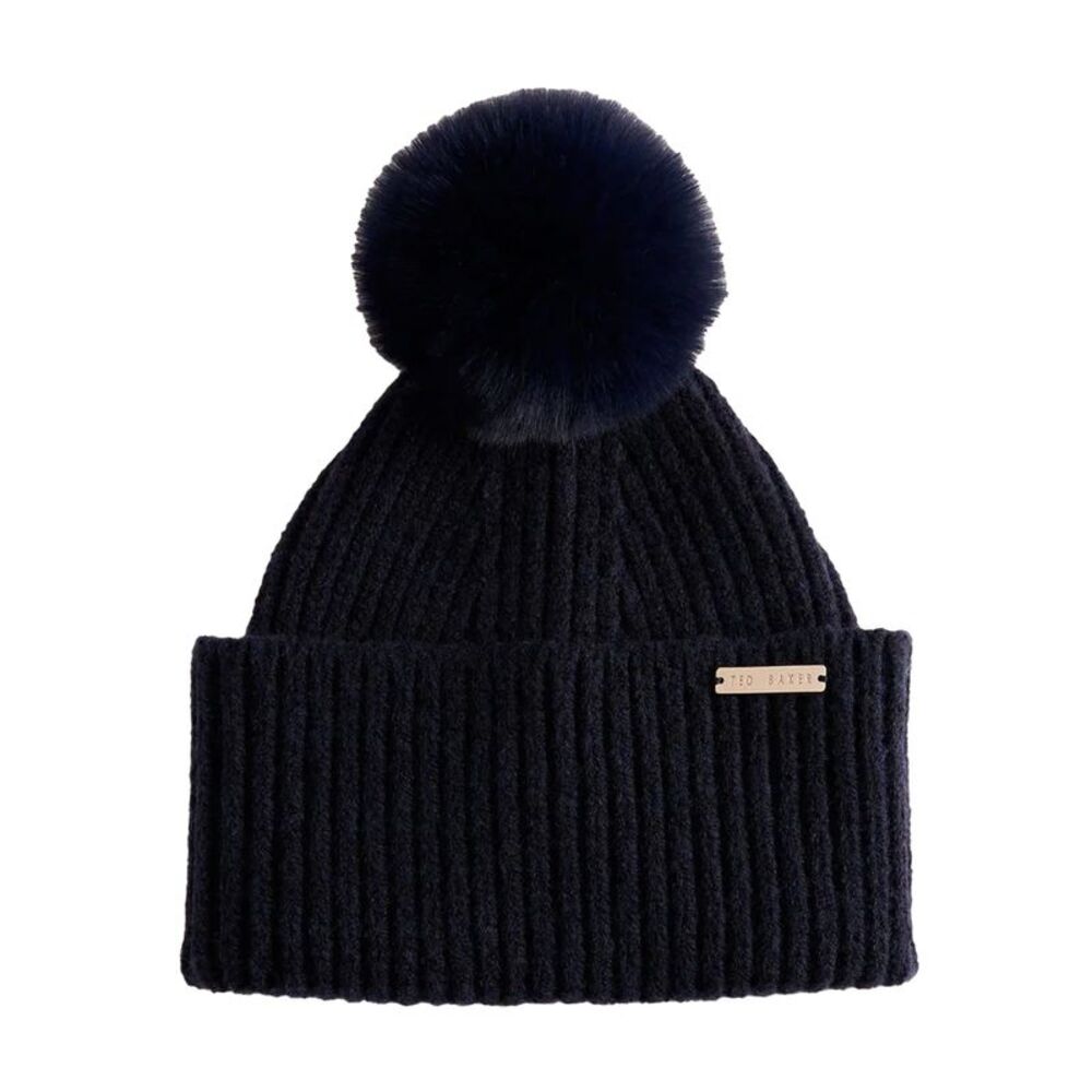 Ted Baker Unisex Adult Winter Bobble Hat / Navy